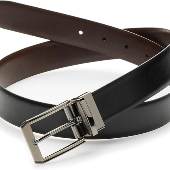 Free shipping! Perry Ellis Reversible Leather Belt Brown/Black 34/35 - Picture 1 of 6